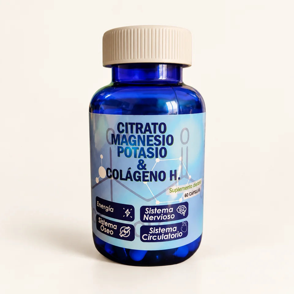 CITRATO DE MAGNESIO + POTASIO + COLAGENO HIDROLIZADO 500mg x60 caps